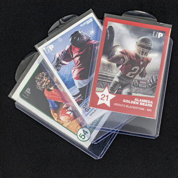 Ultra PRO - Easy Grip Card Protector Sleeves, 2.5" x 3.5", 100ct, Half Circle Tab for Toploader, Protect & Store Baseball, Sports, Gaming Cards