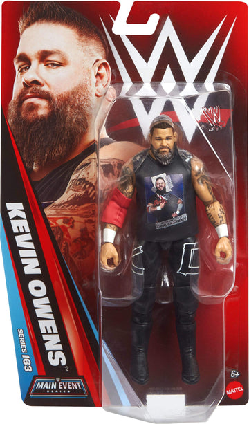 Mattel WWE Kevin Owens Action Figure, Main Event Series #163, 6-inch Collectible Superstar with 14 Articulation Points & Life-Like Look