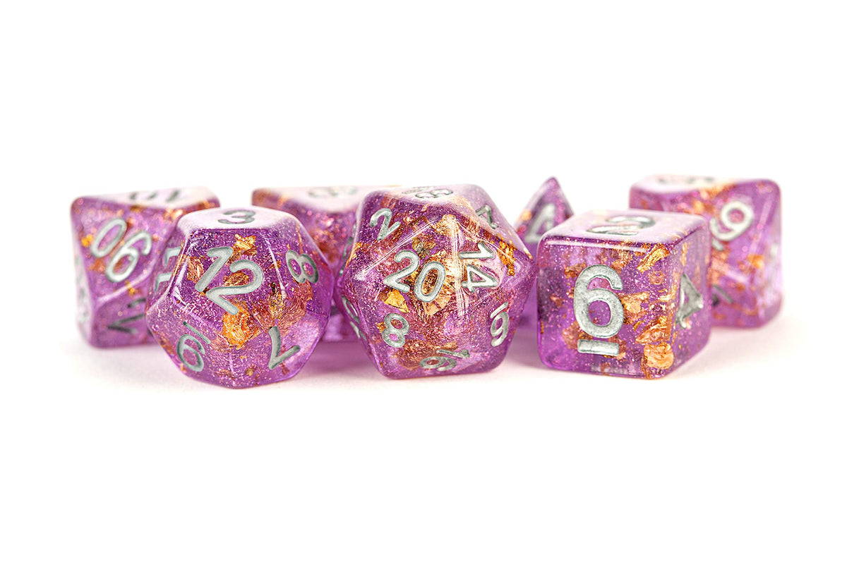 Foil Dice: Purple w/Gold Foil 16mm Poly Dice Set