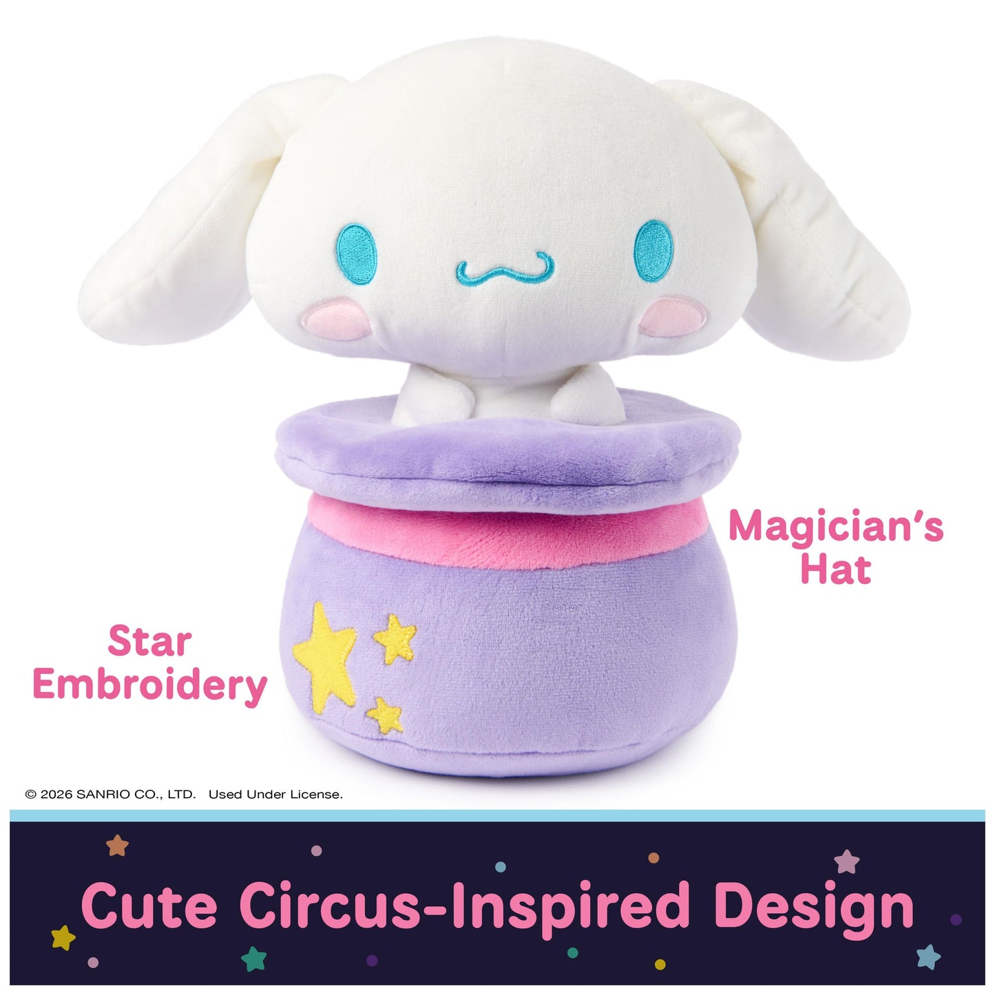 GUND Sanrio Cinnamoroll in Magic Hat 10-Inch Circus Plush Toy for Ages 1+