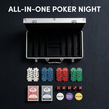 LOYCHIP 300 Piece Blank Poker Chip Set 11.5g Iron Core Texas Holdem Case