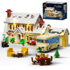 PleyWalden Christmas Village Building Blocks Set with LED Lights, 2098pcs Snow Cabin & Camper Holiday Scene Model Kit, Winter Vacation Building Toy