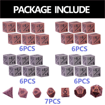MTG 31 PCS Metal Dice Counter Set with -1/+1 Counter 6-Sided Dice and Mini Role Playing Dice Set for Magic The Gathering, DND, TCG, Tabletop Card Game