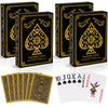 Playing Cards 4 Pack, Plastic Playing Cards Waterproof, 4 Deck of Cards Bulk, Jumbo Large Print Cards for Adults Seniors, Premium Poker Card Set Bulk