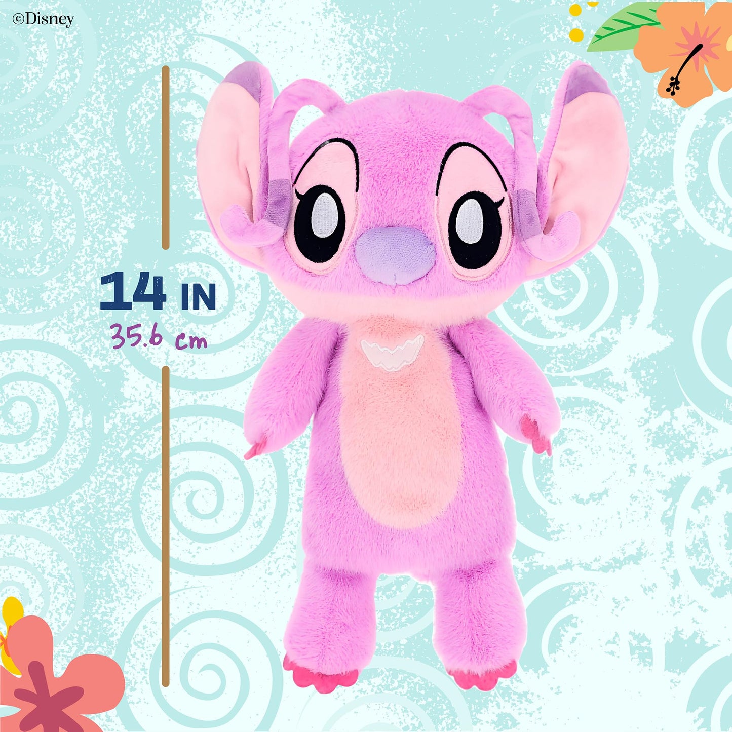 Kids Preferred Disney Angel Cuddle Pal - 14 Inch Ultra Soft Material Plush, Floppy Huggable Angel from Lilo & Stitch, Embroidered Details, for Ages 0+