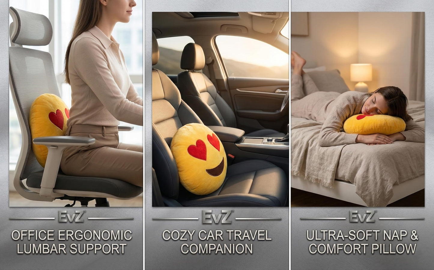 EvZ Official Certified Blush Emoji Pillow - 32cm Large Soft Plush Shy Smiley Face Emoticon Cushion - Cute Pink Cheek Decorative Stuffed Toy for Girls