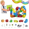 81PCS 3D Building Cube Track - Magical Track Train USB Rechargeable, DIY Race Car Track Building Kits with Signs,Rail Cube Magnetic Monorail, STEM