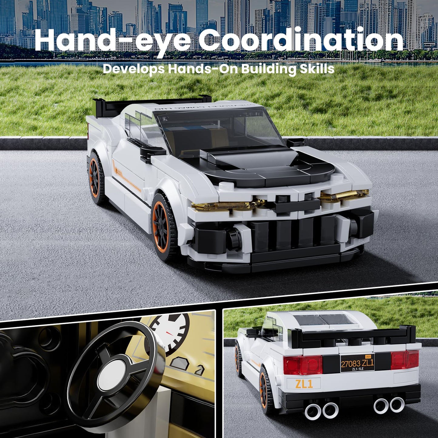 Mould King ZL-1 Classic Sports Car Building Kits, MOC Racing Car Toys Model, Vehicle Blocks Set Suitable for Boys to Build, House Decoration Gifts