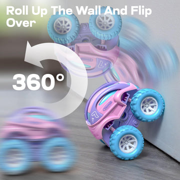 Vroomix Jova 3 Pack Monster Truck Toys for Toddlers Girls, Friction Powered Pull Back Car Toys with Crash, Flip & Bouncing for Girls Age 18 Month