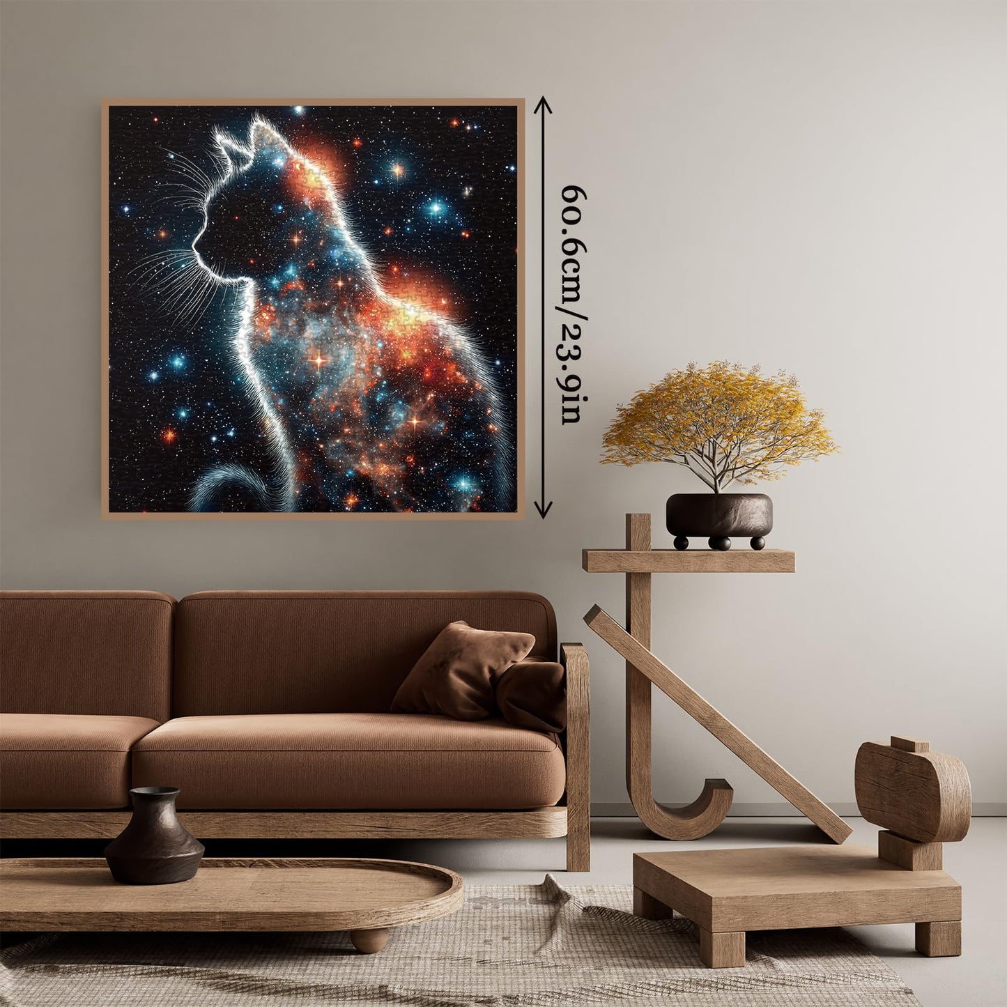 Larkipuzz Funny Mystery Cat Starry Night Puzzles for Adults 1000 Pieces