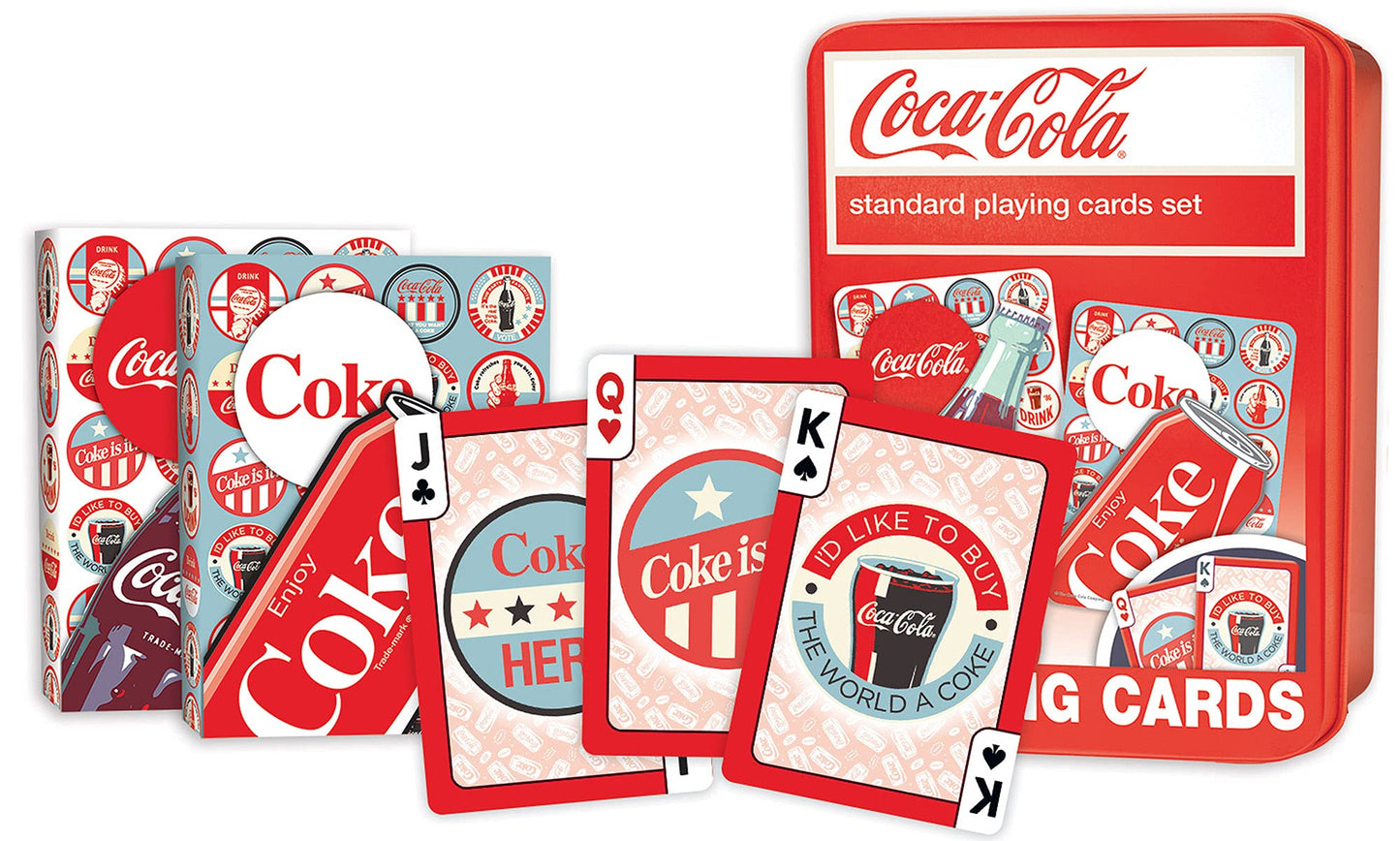 MasterPieces Officially Licensed Coca Cola 2 Pack Playing Cards - 54 Card Deck for Adults