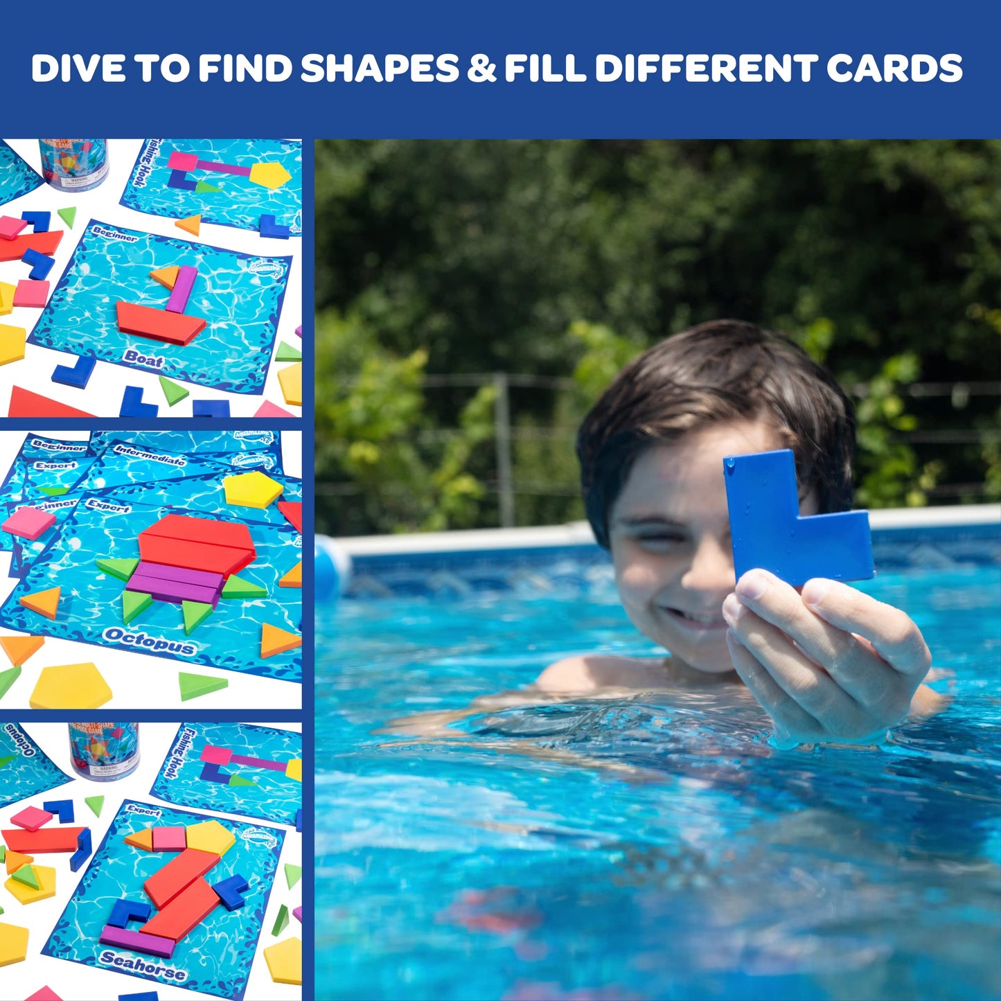 Aqua Blocks Pool Diving Game- Set Includes 40 Multi-Shape Sinking Toys