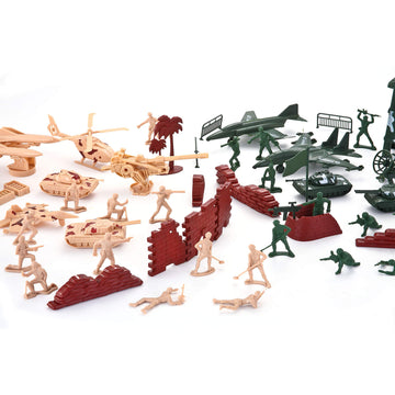 JOYIN 164 Piece Military Soldier Playset Army Men Play Bucket Army Action Figures Battle Group Deluxe Military Playset, Aircrafts, Helicopters, Tanks