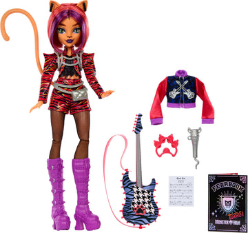 Monster High Toralei Music Club Doll With Varsity Jacket, Yearbook, And Accessories