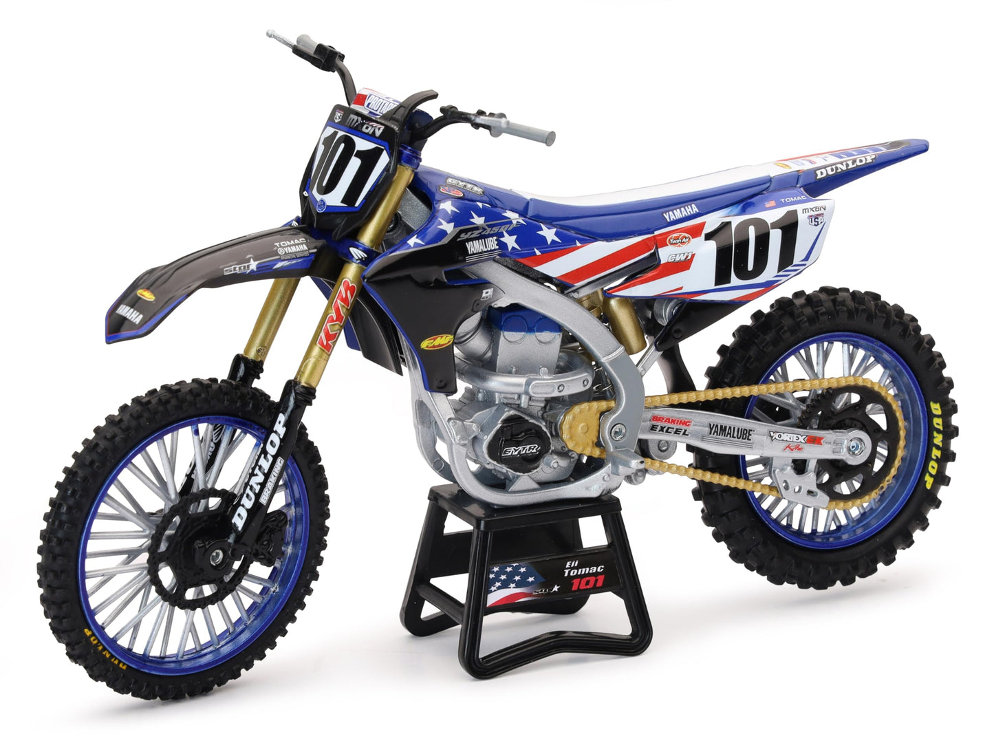 New Ray Toys Yamaha YZ450F Motocross of Nations Bike Eli Tomac Race Team Replica, 1:12 Scale, Kids, Gifts, Birthdays
