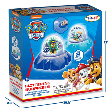 PAW Patrol DIY Glitter Globe Kit - Make Your Own Snow Globe Craft Set for Kids - Build Your Own Water Globes with Glitter, Molding Clay & Printed
