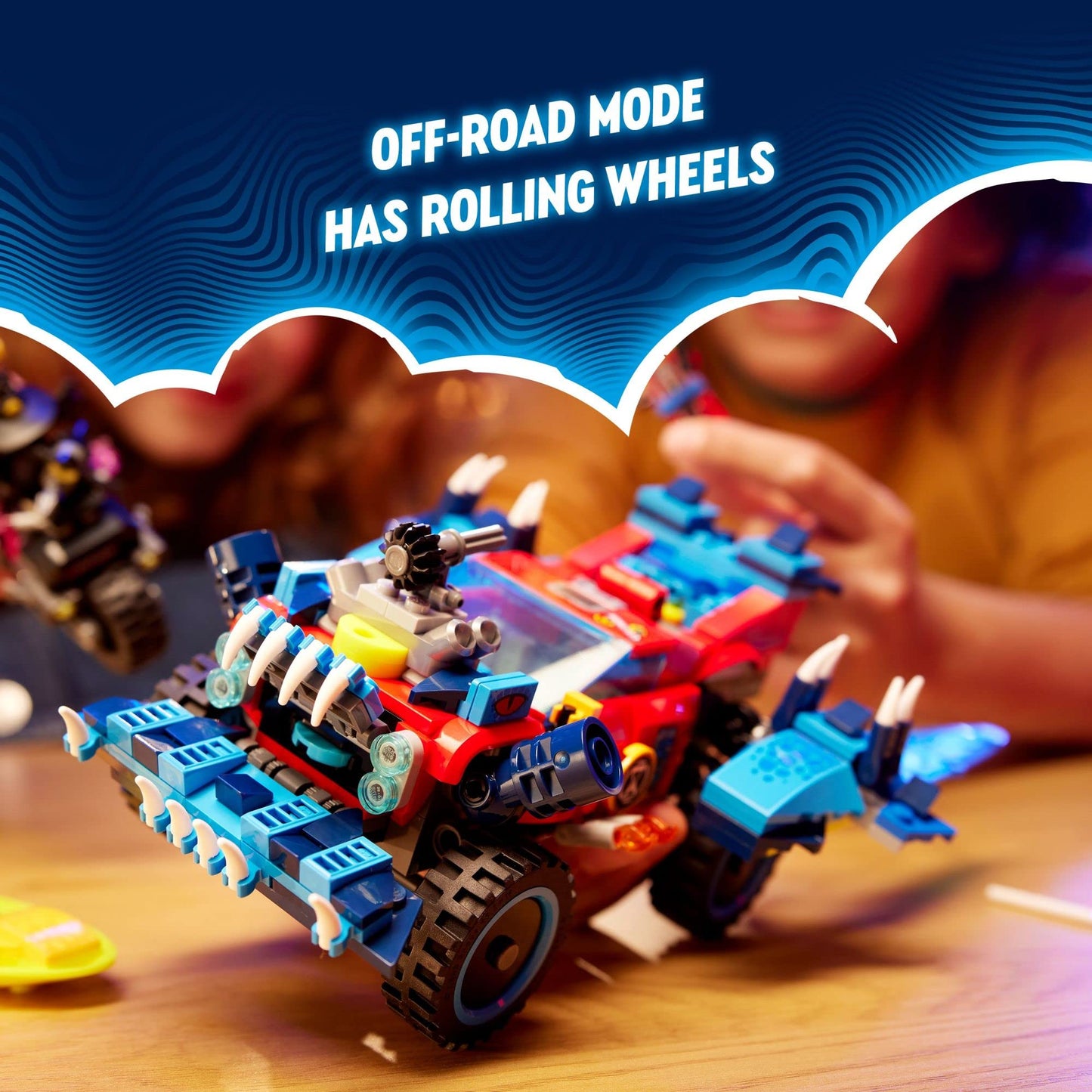 LEGO DREAMZzz Crocodile Car 71458 Building Toy Set, Rebuilds from Car to Off-Roader Truck Toy and Mini-Boat, Features Cooper, Jayden, and The Night