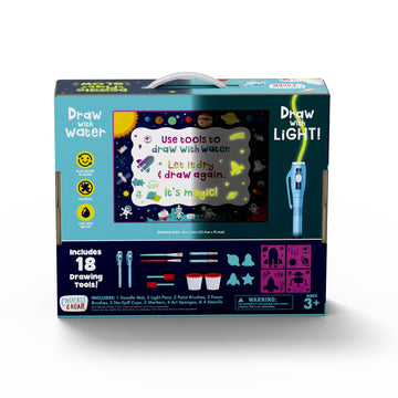 Chuckle & Roar - Aqua Draw Doodle Mat Glow - Water Color Magic Mat - Erase By Letting Mat Dry - Easy Play Anywhere - Ages 3 and Up