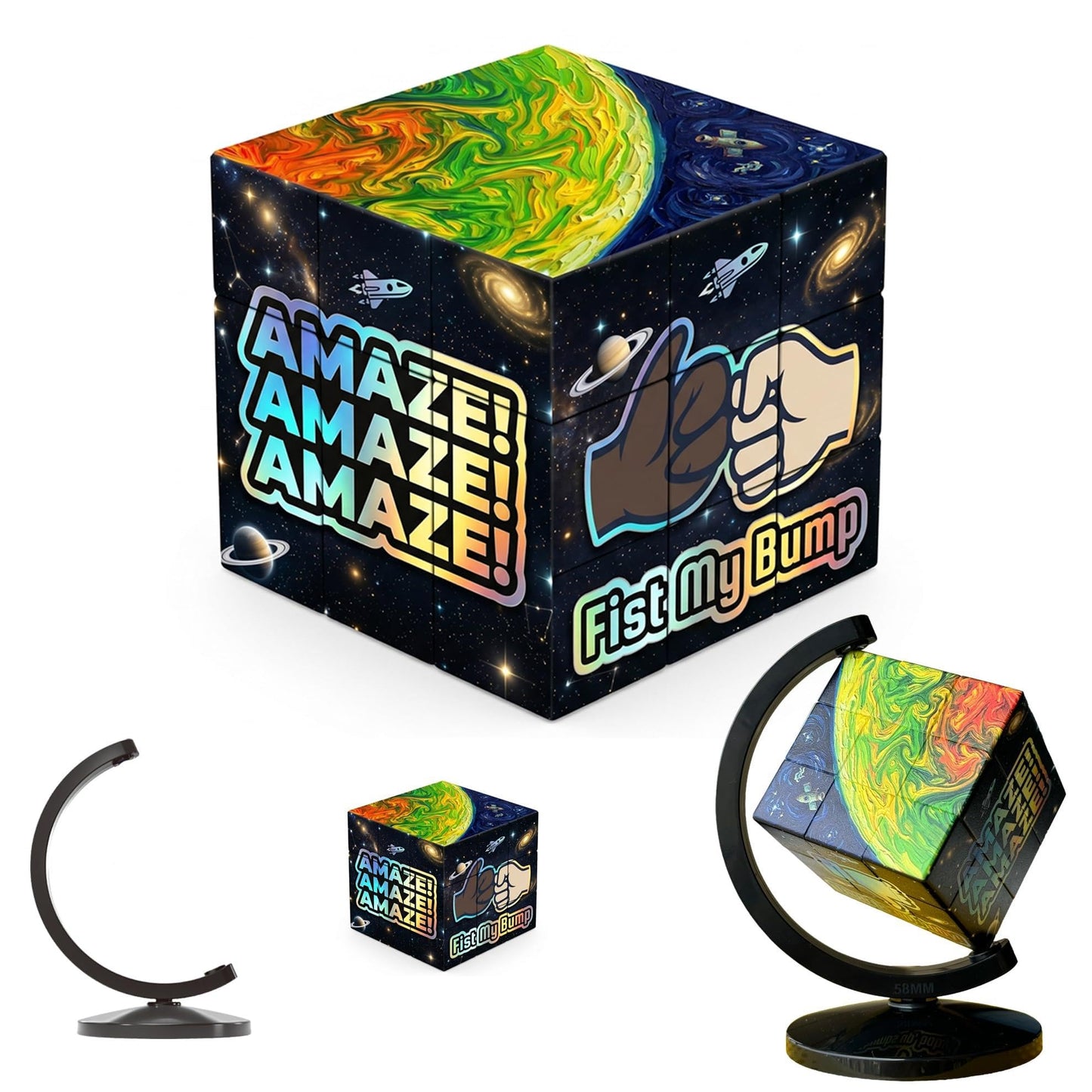 Aiyuanxi for Project Hail Mary Merch Puzzle Cube, Speed Cube, Fast Smooth Magic Cube Bundle, Educational Astro Travel Speed Cube Set, 3D Brain Teaser