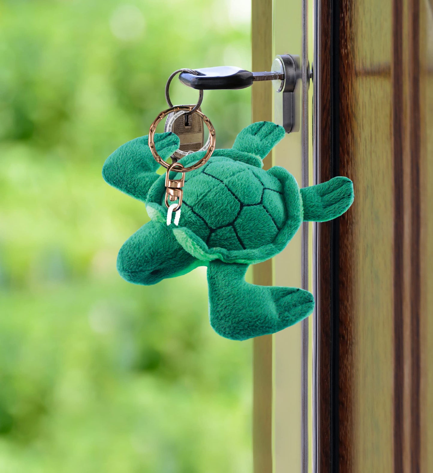 Puzzled Keychain, Green Sea Turtle Plush Toy, Soft Keyring Accessory, 4-Inch Unisex-Kids Keychain Decor, Children & Adult Couples Gift