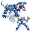 PLAYBRIX Dinosaur Building Blocks 2 in 1 Transforming Mech, Compatible with Lego Dinosaur Set, 433 PCS Dinosaur Mech STEM Toys for Kids Ages 6-12