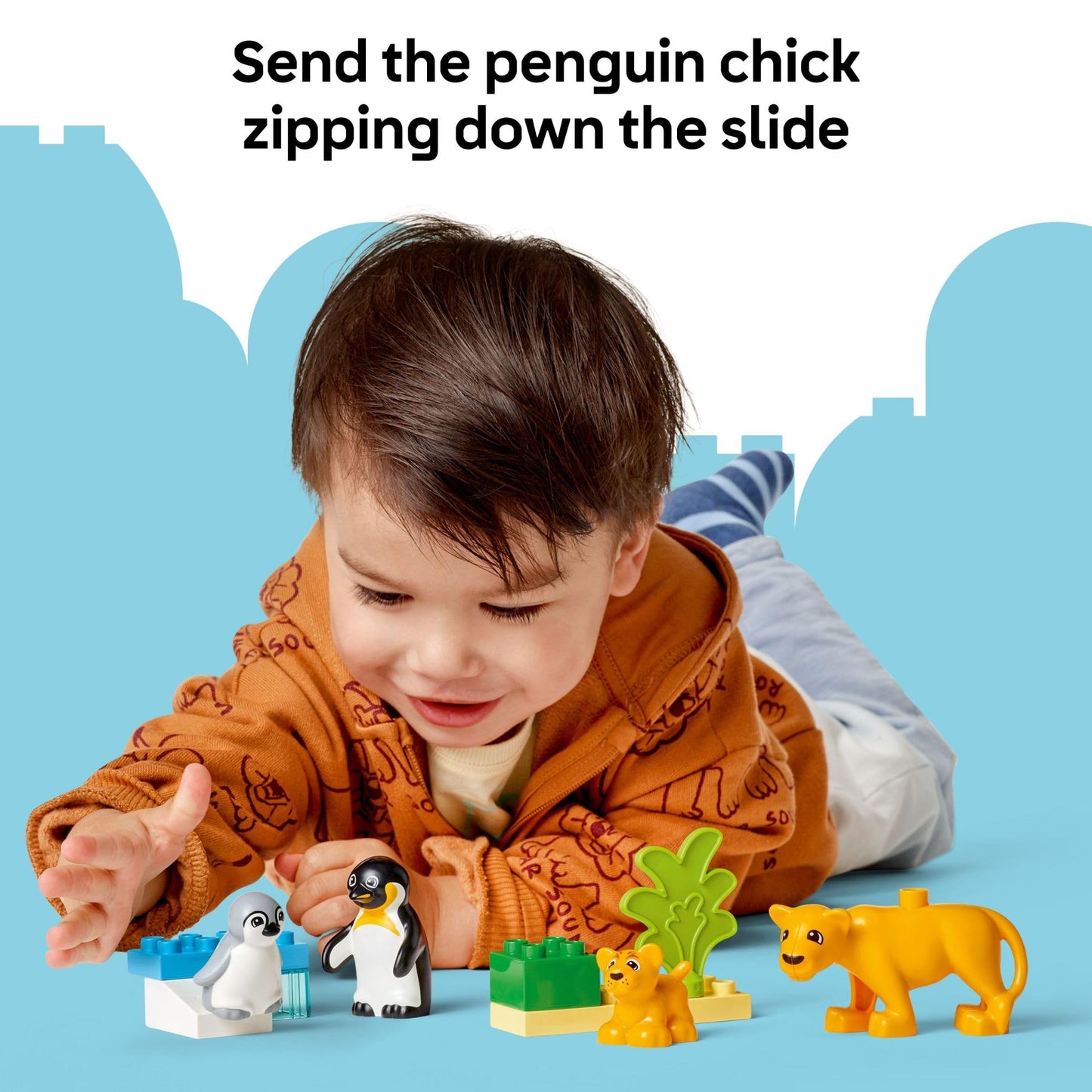 LEGO DUPLO Town Wild Animal Families Penguins & Lions Building Toy Playset - Preschool Learning & Educational Animal Toy for Toddlers, Boys and Girls