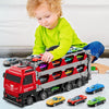 Kenthoris 78 inches Transport Truck with 24pcs Die-Cast Cars Toys, Cars Toddler Toys Gifts for 2-7 Years Old Boys & Girls, Blue Modern Truck Toys