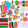 Whaline 1050 PCS Art Craft Kit Supplies 17 Styles Pipe Cleaners Pompoms Wiggle Googly Eyes Foam Flowers Letters Construction Papers Safety Scissors
