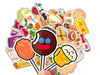 mundo hogar Mexican Food Vinyl Stickers, Snacks and Candy Stickers, Water Resistant, Set of 60, White