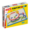 Quercetti Fantacolor Basic Pegboard Toy - 100 Pieces with 10mm Pegs in 4 Colors to Create Mosaic Art, for Kids Ages 3-6 Years,Multi Color