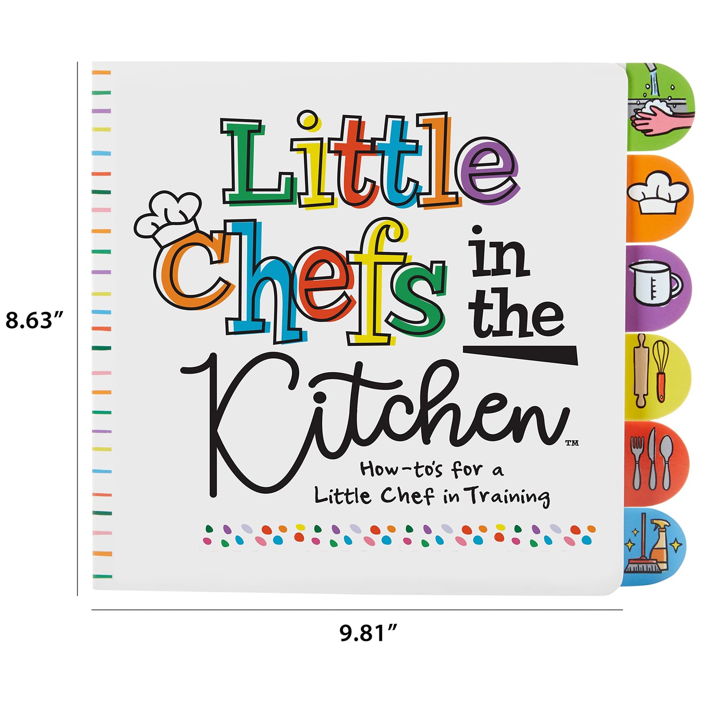C.R. Gibson BBBT-24941 Kids in The Kitchen Tabbed Board Book for Toddlers, 6 Pages and 7.5" x 7.5", Multicolor