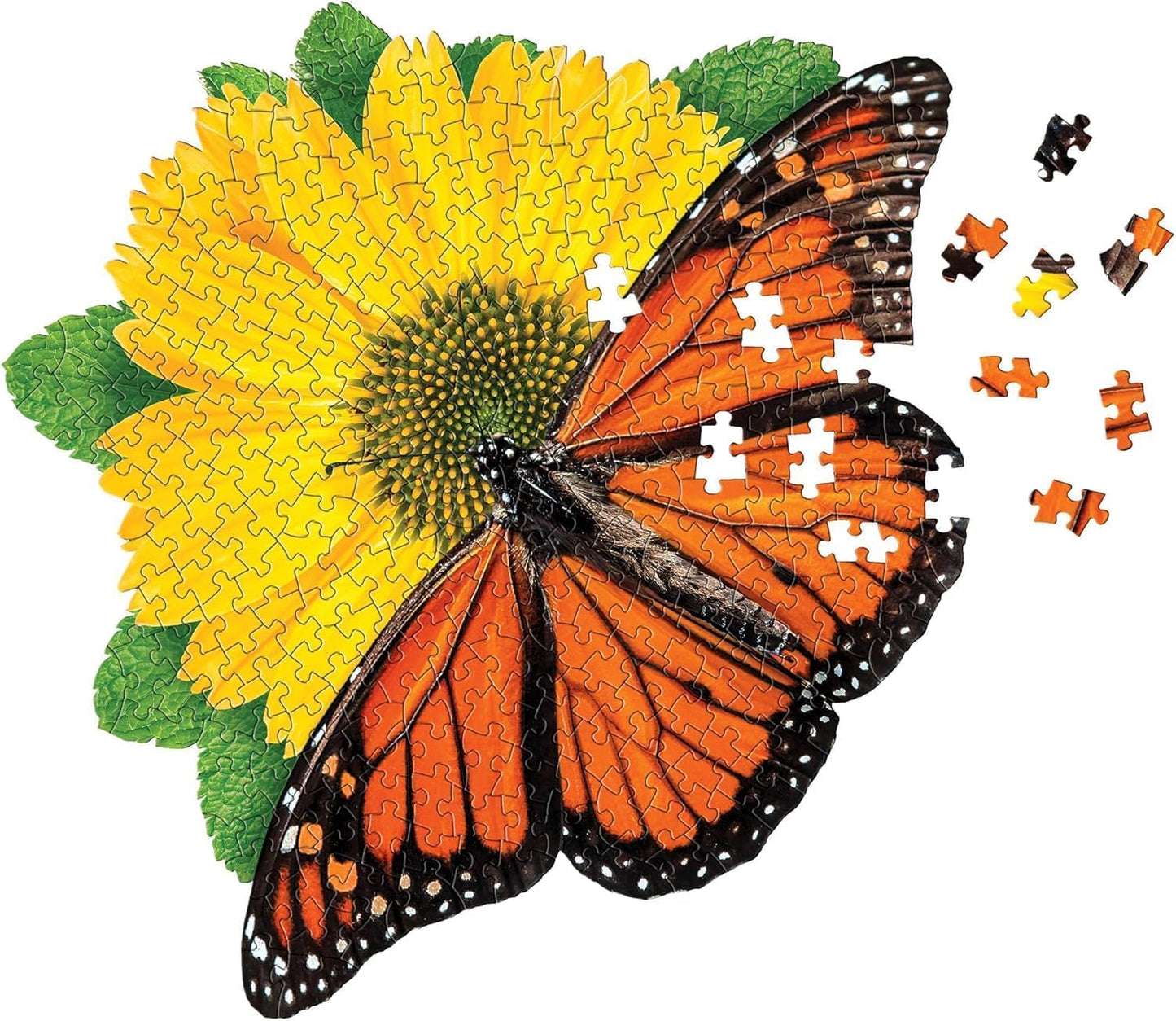 Madd CAPP: I Am Butterfly - 300 Piece Puzzle - Insect-Shaped Jigsaw, 25" X 24" Finished Size, Poster Reference, Educational Fun Facts Booklet