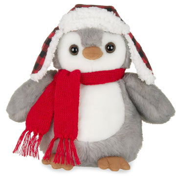 Bearington Cappy Christmas Penguin Stuffed Animal - 9.5" Soft Christmas Penguins Plush Toy with Scarf and Hat - Adorable and Huggable Penguin Plushies