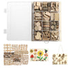 LAZACA Wood Craft Kits DIY for Kids Ages 5-10 Wooden Art Paint Bulk Crafts Garden Playset Loose Parts Play Materials 250 Pcs/19.5X13X3.5cm
