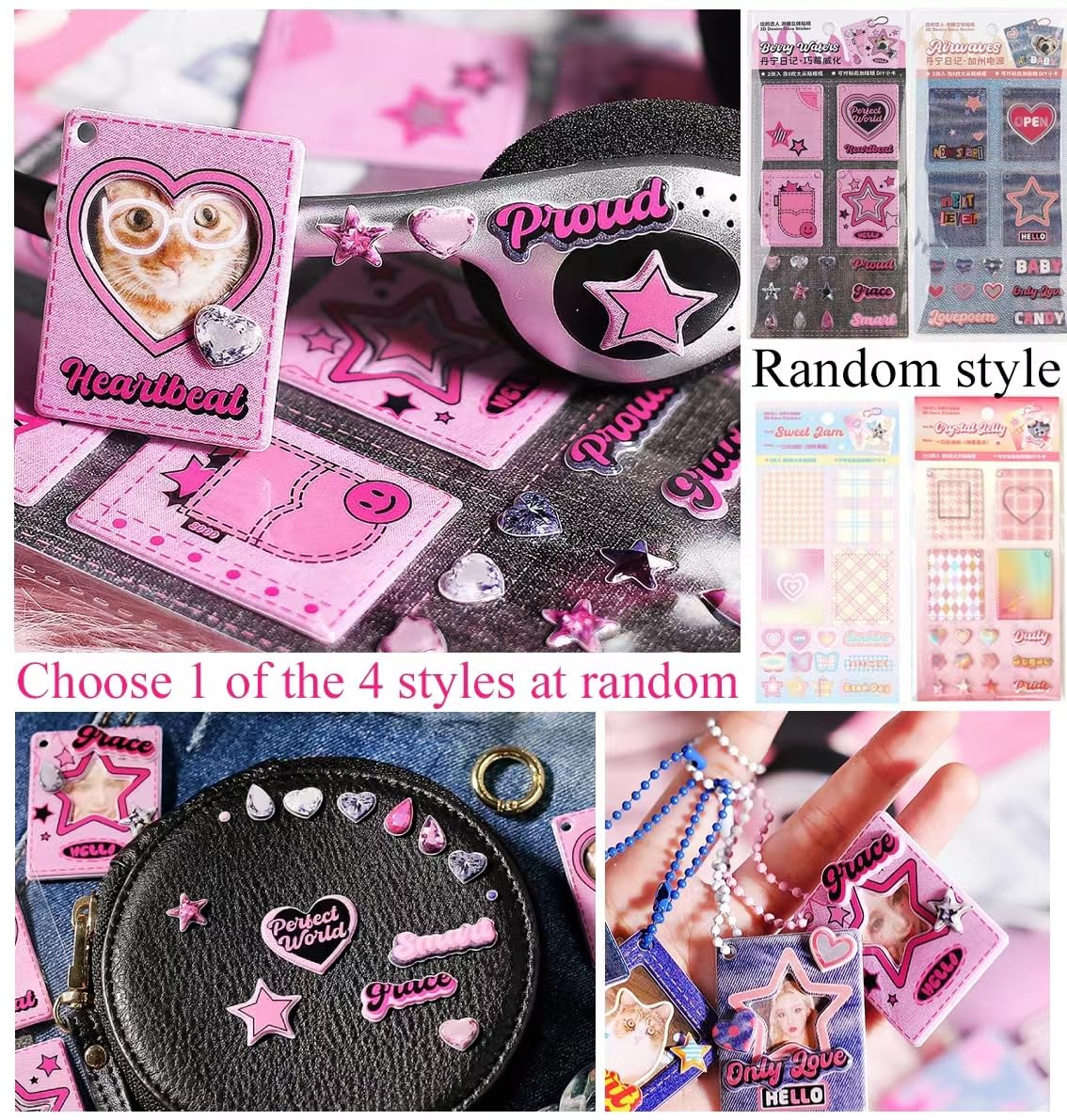 6 Kpop Photocard Holder Keychain Toploaders,6 Wrapped Gift Sets?50 Holographic Card Sleeves for Trading Cards,35Sheets Deco Stickers,2 Pcs Cute Little