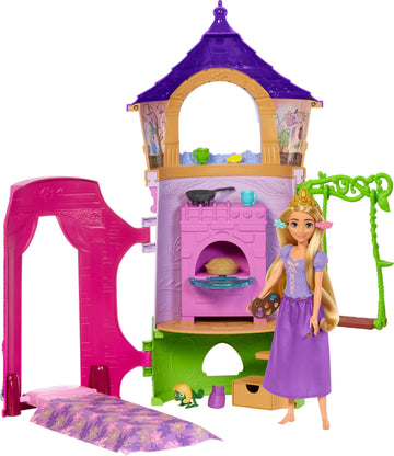 Disney Princess Toys, Rapunzel Posable Doll and Tower Playset with 360 Play, 6 Play Areas and 15 Accessories, Inspired by the Disney Movie