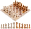 Radicaln Marble Chess Set 12'' Inches Coral and Red Handmade Classic Board Games for Adults, Luxury Marble Chess Board & Pieces, Modern Table Chess