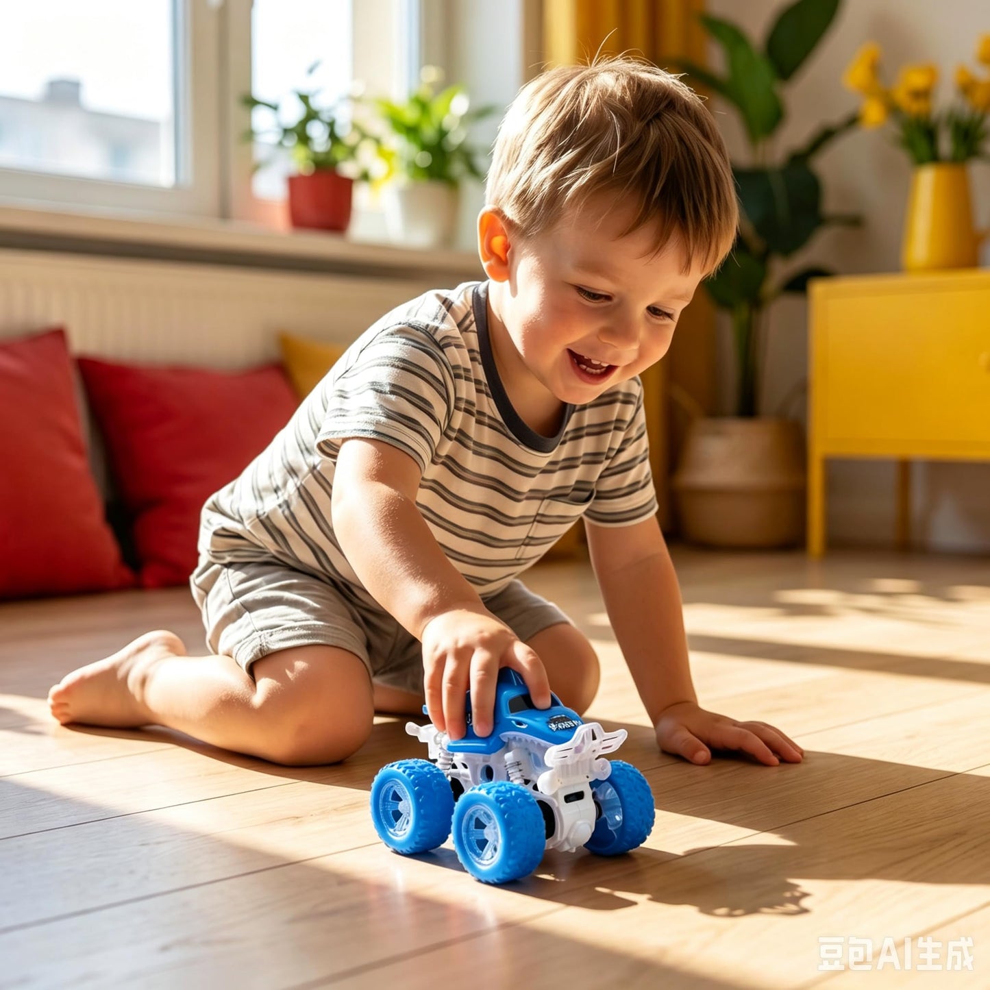 ZJYFPP Light-Up Shark Monster Truck Toys - Double-Directions Inertia Pull Back Vehicle - Birthday Gift for Toddlers, Boys & Girls Ages 3+ - Durable