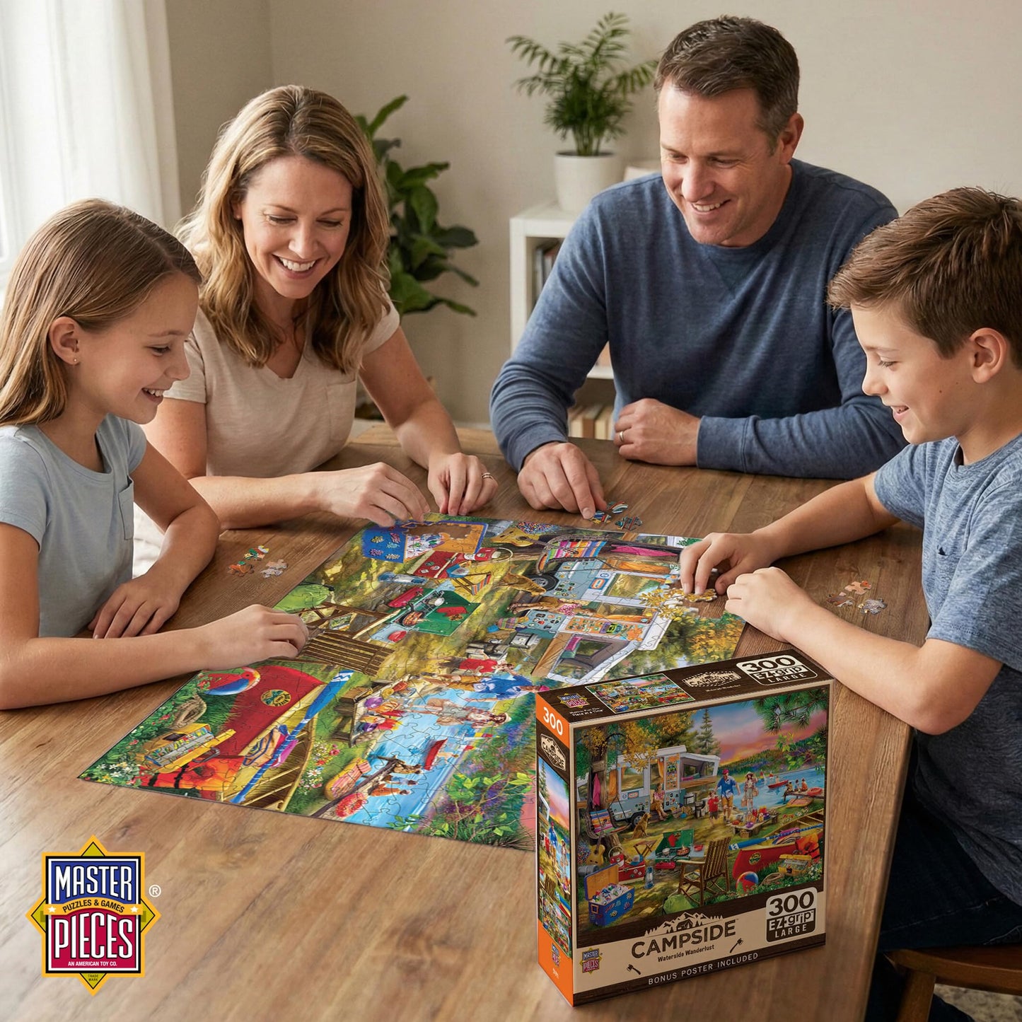 MasterPieces - 300 Piece Jigsaw Puzzle, Large EZ Grip Shapes, Waterslide Wanderlust, Fun for Adults, Seniors, Family, Kids, Non-Glare Finish, 18"x24"