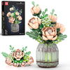 Mould King Botanicals White Roses Building Set - Artificial Plant & Flower Realistic Building Blocks for Women & Men, Adults - Home, Office Decor Gift