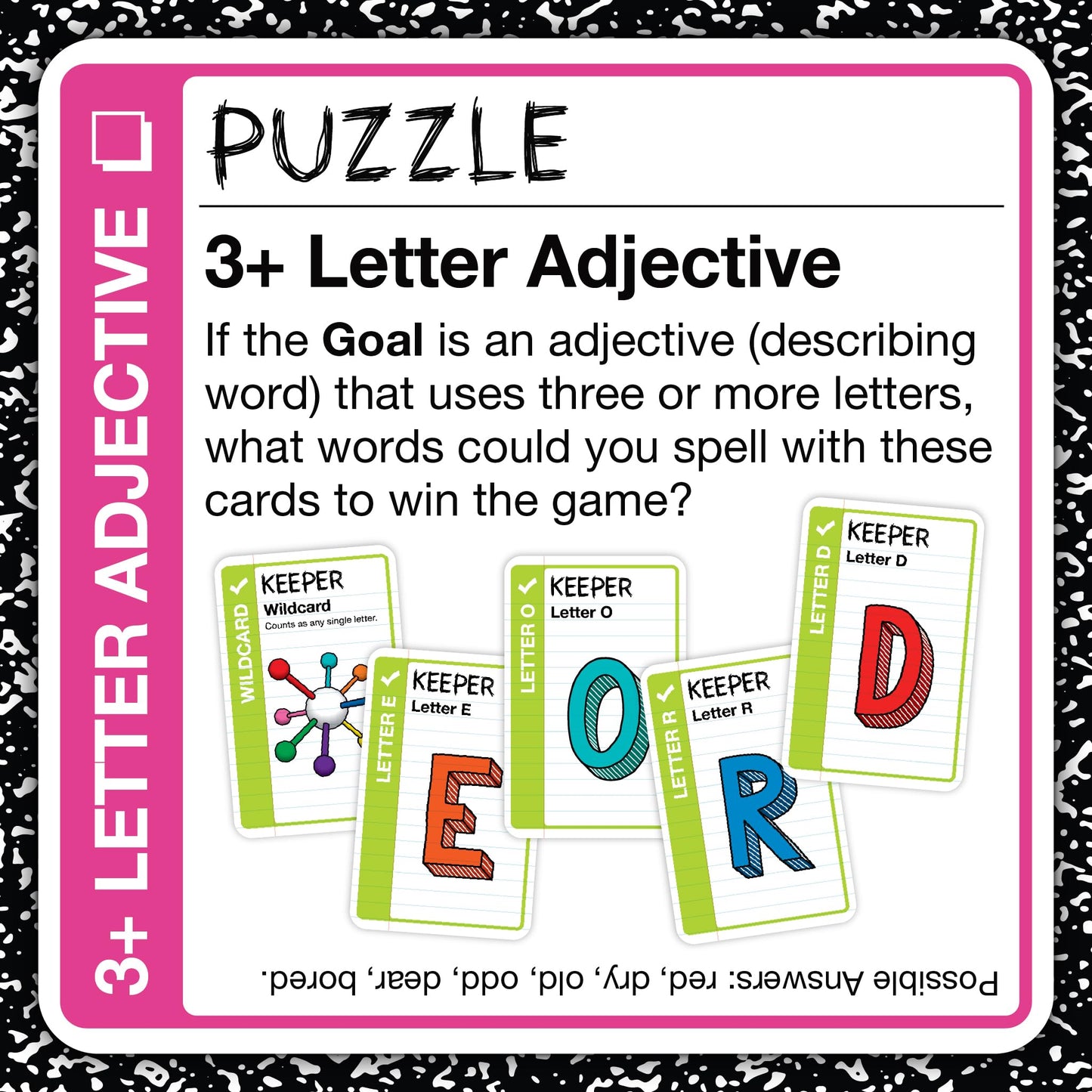 Looney Labs Word Fluxx - The Ever-Changing Alphabet Card Game for Fun Word Building and Educational Play, Ages 8 to Adult, 1-6 Players