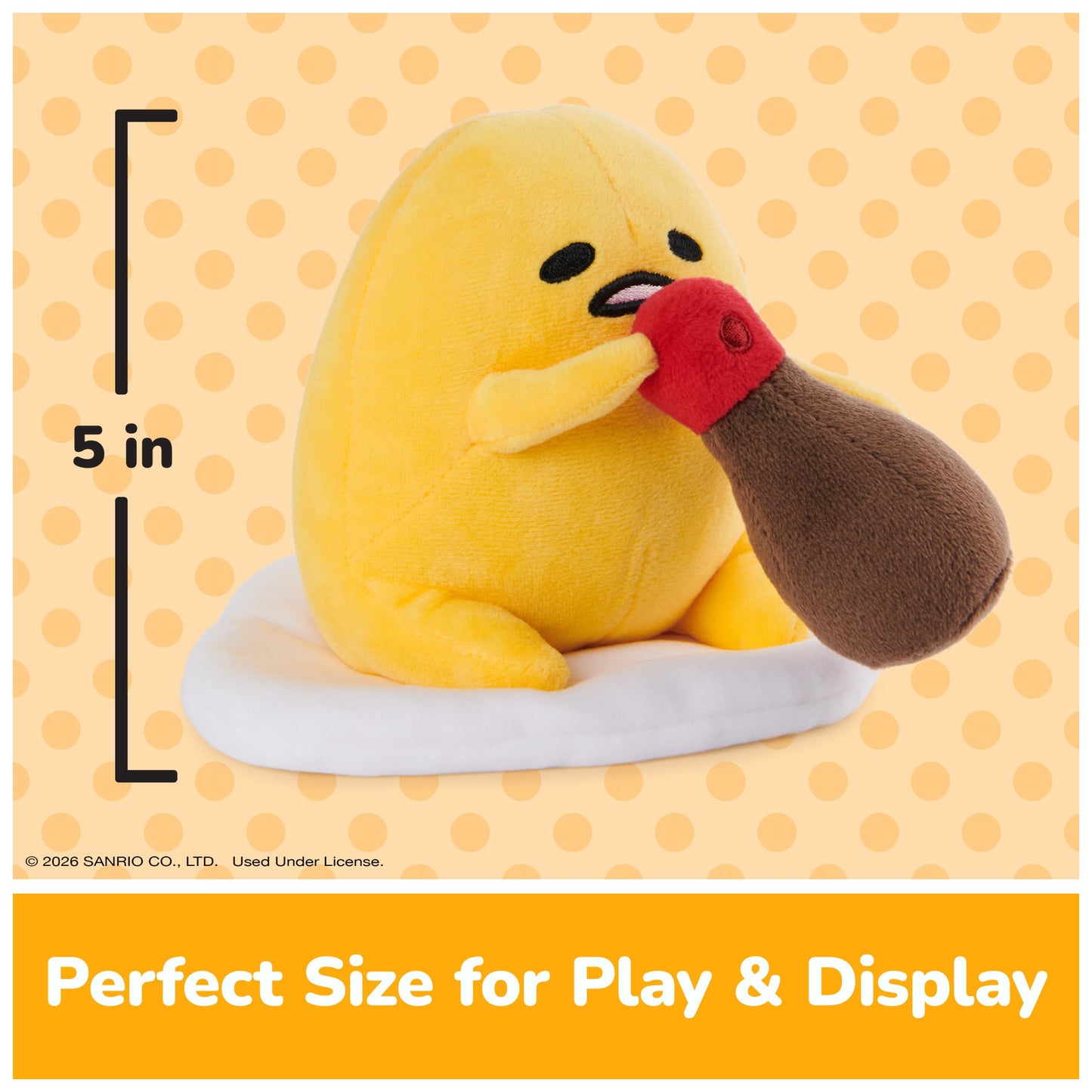 GUND Sanrio Gudetama Soy Sauce 5-Inch Egg Plush Toy for Ages 1+