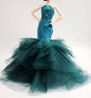 Cora Gu Handmade Emerald Velvet Gown Fit 12 inch Doll and Doll Not Included