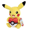 Pokemon 8" Pikachu Valentine's Day Plush with Heart Poke Ball - Officially Licensed - Authentic Soft Stuffed Animal Toy Pokeball Figure - Gift