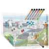 WallJOY Large Dry Erase Coloring Poster - 16x54” Giant Coloring Poster for Kids, Reusable Mess Free Coloring Sheets, Sports Theme, Adhesive-Free