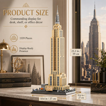 LQPFBSM Empire State Architecture Building Blocks Sets New York City Skyline Architecture Model Kits New York Landmark Skycraper Toys Gift for Adults