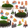 48 Pcs Mini Capybara Figures Set Cute Capybara Figurine Mini Resin Capybaras Resin Animals Toys Miniature Figurines Capybaras Cake Toppers for Garden