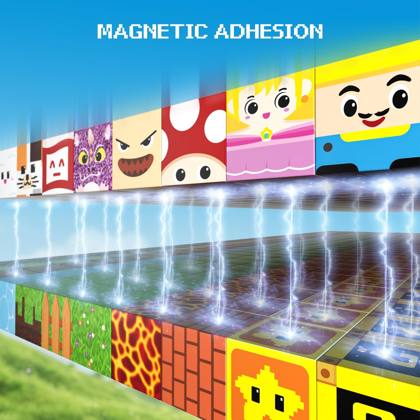 Innovakids Magnetic Blocks - 150 PCS Magnets Game-Based Building Block for Ages 3,4,5,6,7,8,9,10,11 Kids Birthday Toy Sets Present, Stacking Cubes