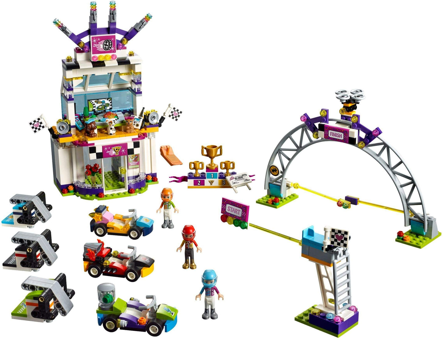 LEGO Friends The Big Race Day 41352 Building Kit, Mini Go Karts and Toy Cars for Girls, Best Gift for Kids (648 Piece)