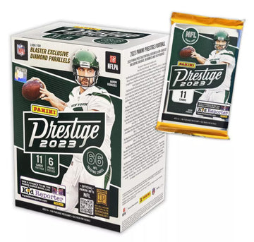 2023 Panini Prestige Football Trading Card Blaster - 66 Football Cards - Look for Rookies of CJ Stroud, Anthony Richardson, Will Levis, Bryce Young